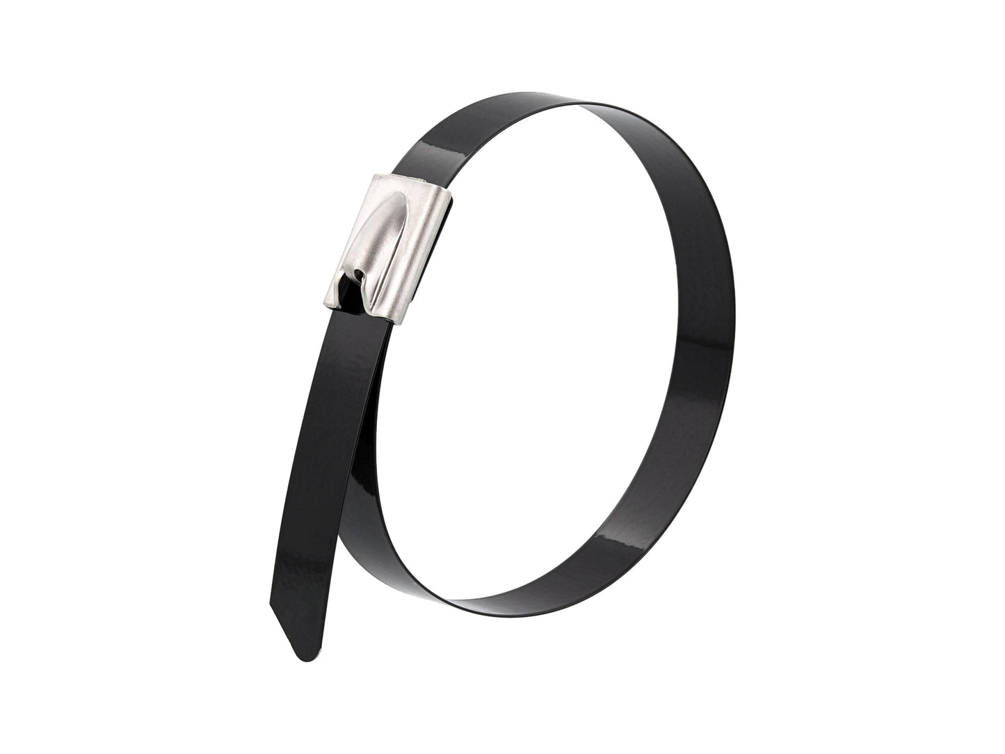 316 Stainless Steel Black Polyester Coated Cable Ties 7.9mm Wide - Pack of 100 - Various Lengths