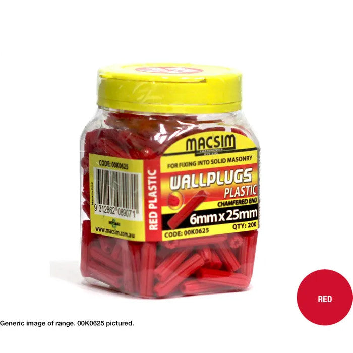 Macsim Wallplugs (Loose packed) - Various Sizes and Quantities