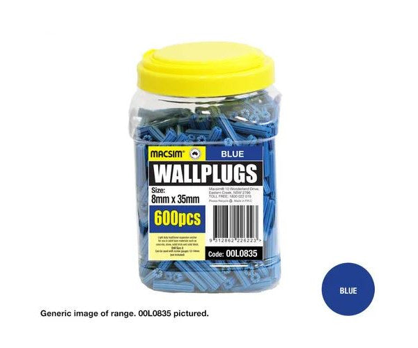 Macsim Wallplugs (Loose packed) - Various Sizes and Quantities
