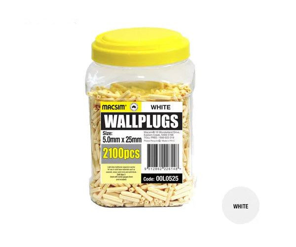 Macsim Wallplugs (Loose packed) - Various Sizes and Quantities