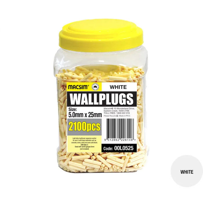 Macsim Wallplugs (Loose packed) - Various Sizes and Quantities