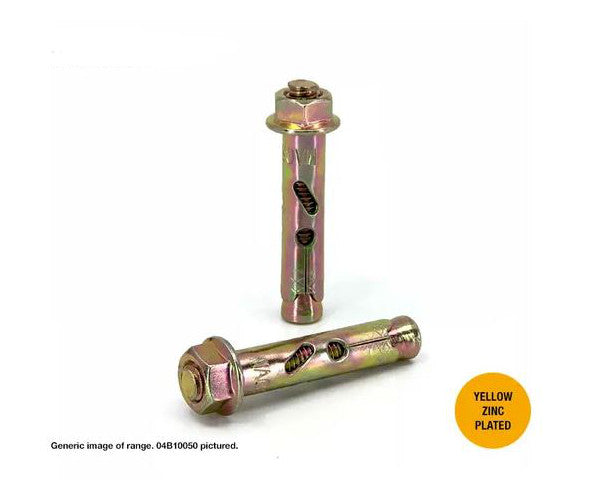 Macsim Hex Head MasonBolt / AnchorBolt Yellow Zinc Plated - Various Sizes and Quantities