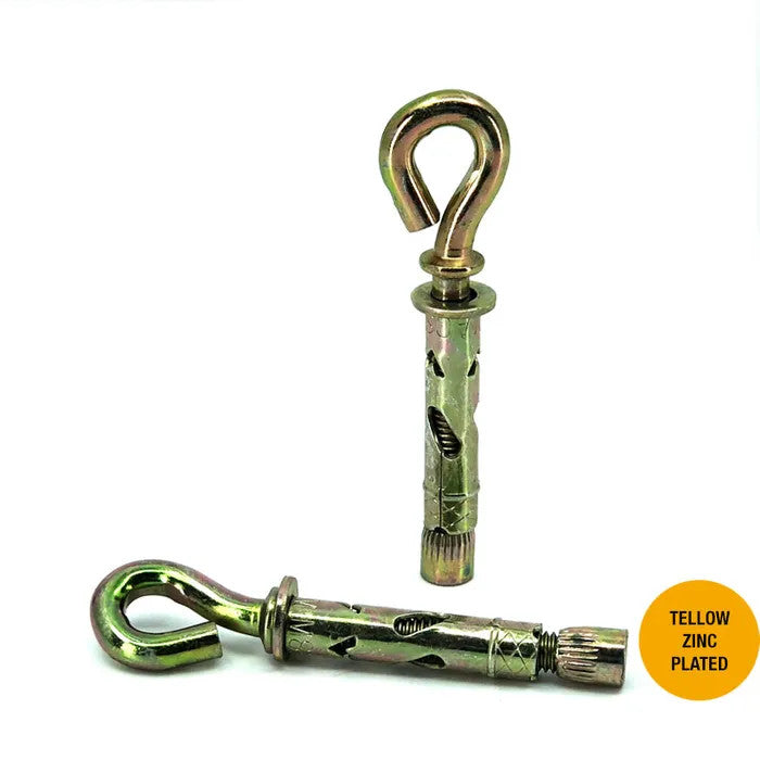 Macsim EyeBolt MasonBolt / AnchorBolt Yellow Zinc Plated - 8mm x 40mm - Box of 100