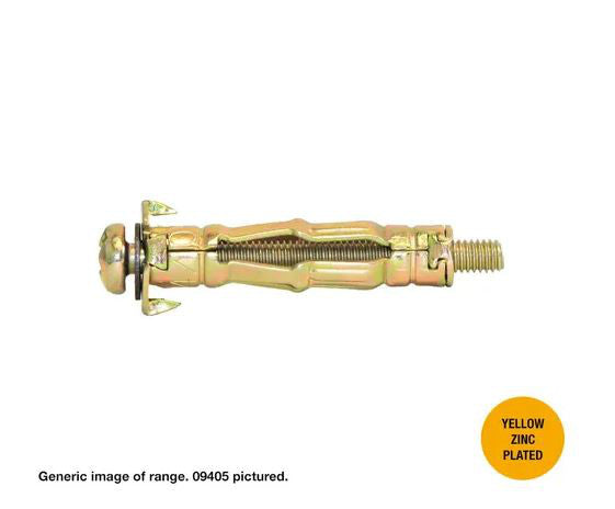 Macsim Hollow Wall Anchor Yellow Zinc Plated - Box of 100 - Various Sizes
