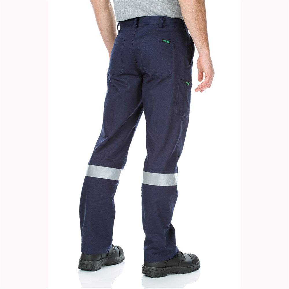 Cotton Drill Regular Weight Taped Navy Work Pants - Various Sizes