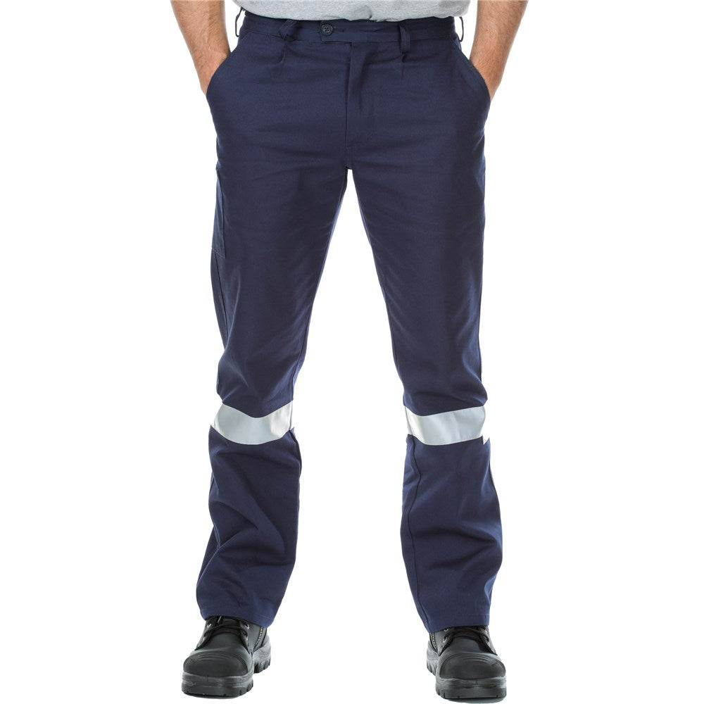 Cotton Drill Regular Weight Taped Navy Work Pants - Various Sizes