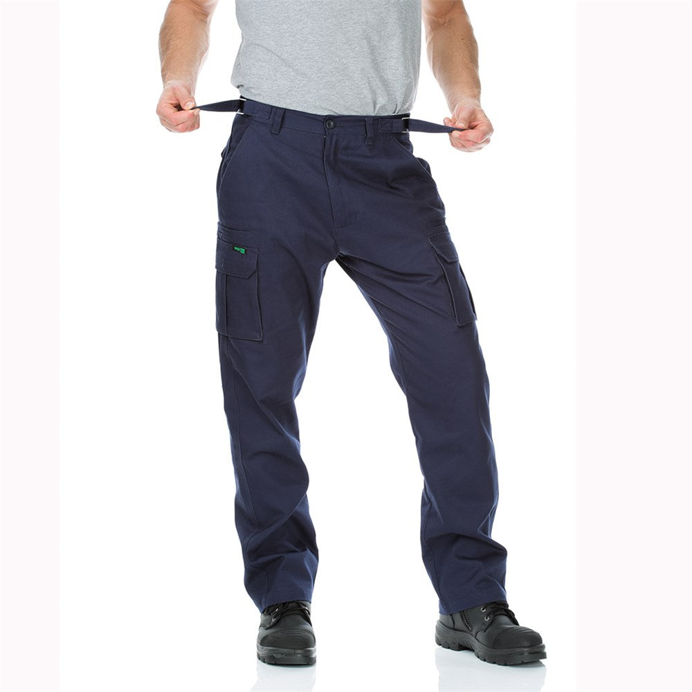 Cotton Drill Regular Weight Multi Pocket Navy Cargo Pants - Various Sizes