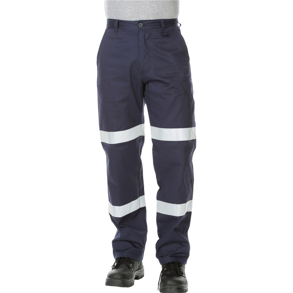 Cotton Drill Biomotion Taped Navy Midweight Cargo Pants - Various Sizes