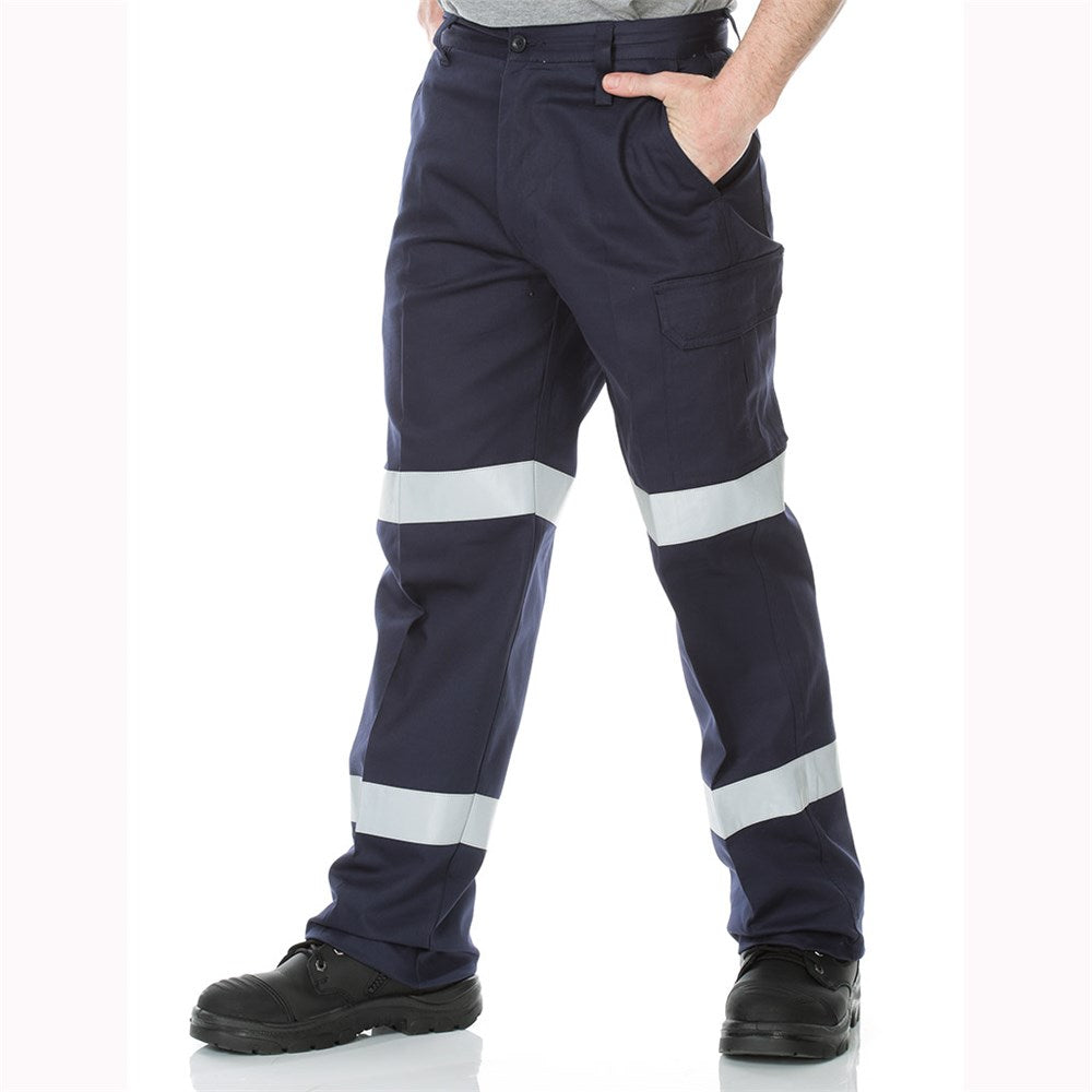 Cotton Drill Biomotion Taped Navy Midweight Cargo Pants - Various Sizes