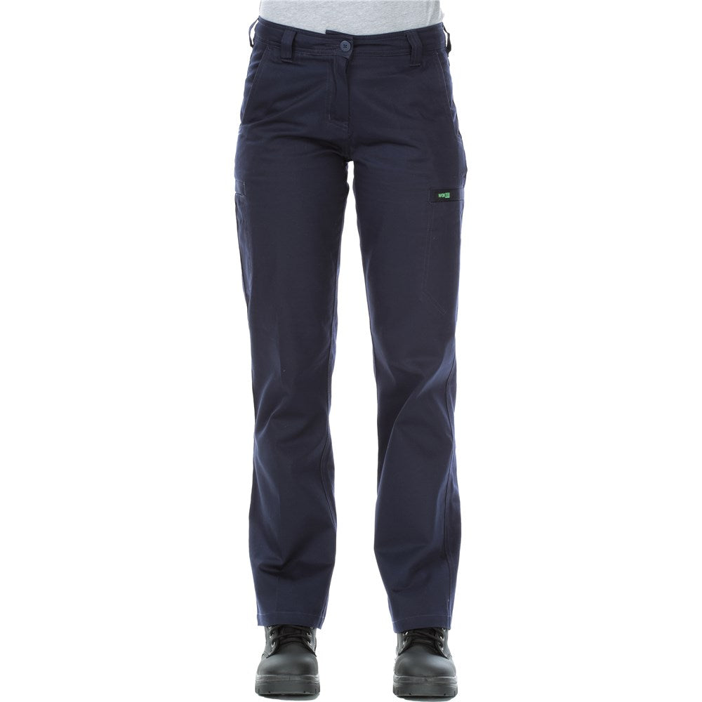 Womens Mid Weight Cotton Drill Navy Cargo Pants - in Various Sizes