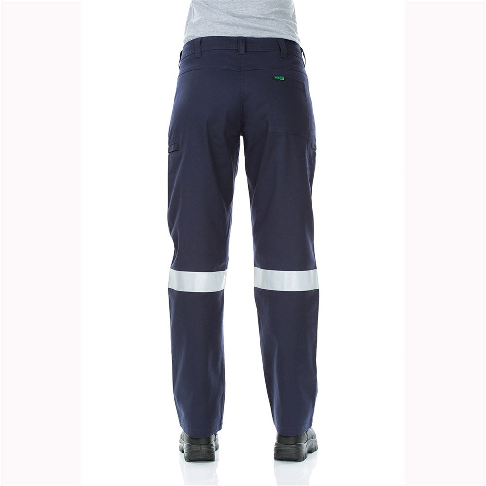 Womens Mid Weight Cotton Drill Taped Navy Cargo Pants - in Various Sizes