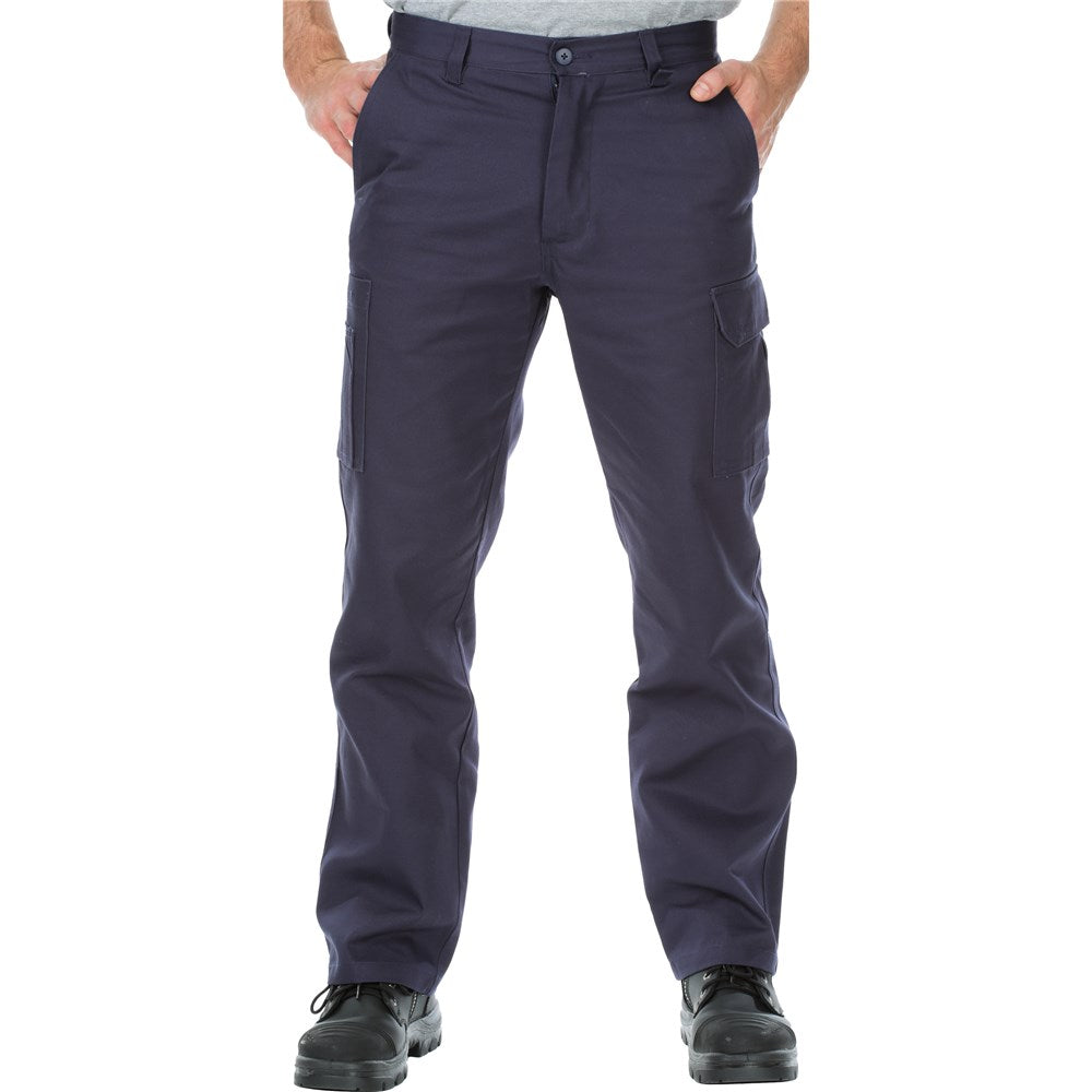 Cotton Drill Regular Weight Navy Cargo Pants - in Various Sizes