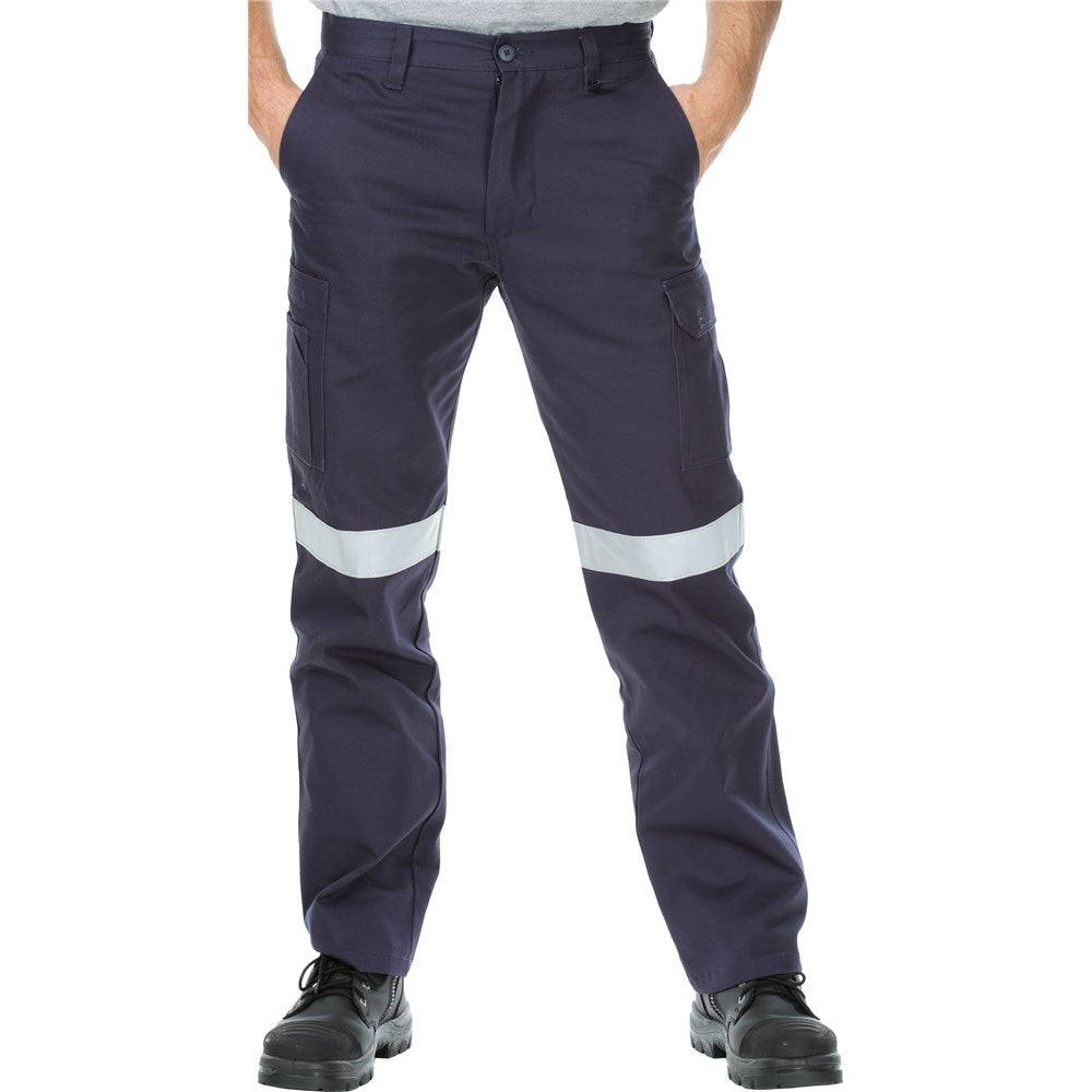 Cotton Drill Regular Weight Taped Navy Cargo Pants - Various Sizes