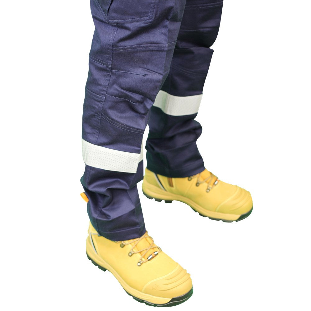 Stretch Ripstop Modern Fit Taped Navy Cargo Pants - in Various Sizes