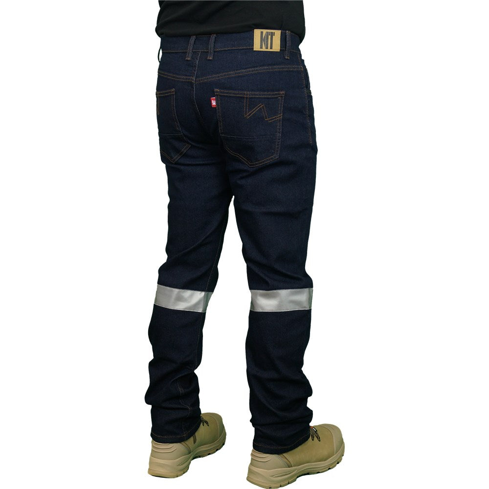 Classic Fit Dark Denim Stretch Taped Jeans - Various Sizes