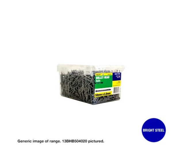 Bullet Head Bright Steel Nails - Various Sizes and Box Quantities