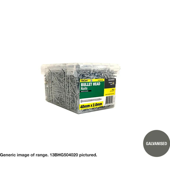 Bullet Head Galvanised Nails - Various Sizes and Box Quantities