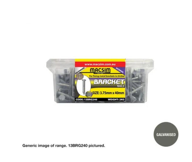 Bracket Nails Galvanised Smooth Shank - Diameter x Length in Various Box Quantities