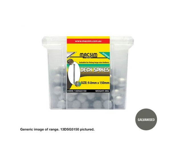 Dome Head Deck Spikes Galvanised 9mm - 5Kg Tubs - Various Lengths Available