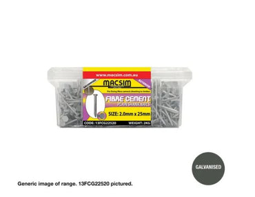 Fibre Cement Nails Galvanised diameter x length x box weight