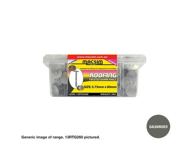 Roofing Nails Galvanised Twisted Shank 3.75mm x 60mm x box weight