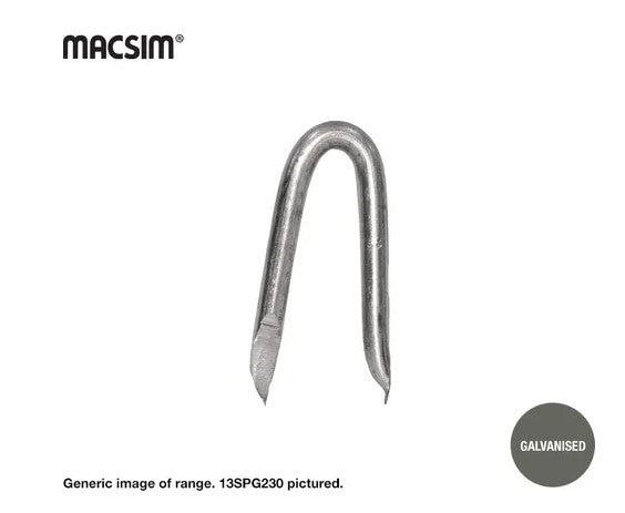 Macsim Plain Staples Galvanised - Various Sizes and Quantities