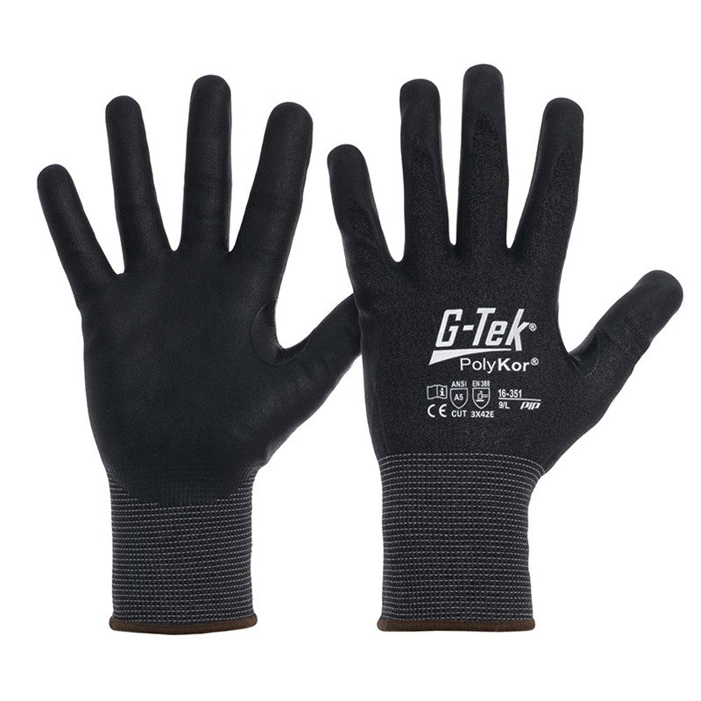 G-Tek Polykor Barehand Blended Cut E Gloves - 1, 6 or 12 Pairs in 7 Size Options