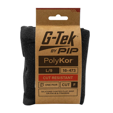 G-Tek PolyKor 13G Cut F Silicone Dip Gloves - 1, 6 or 12 Pairs in 5 Size Options