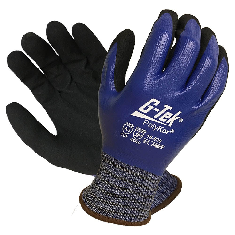 G-Tek Polykor X7 Cut C Dual Coat Gloves - 1, 6 or 12 Pairs in 5 Size Options