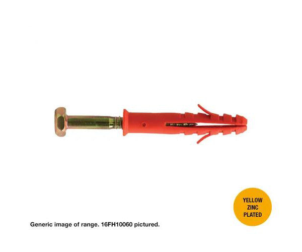 Macsim Hex Head Frame Anchors Yellow Zinc Plated - Box of 50 - Various Sizes