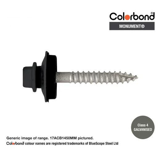 Type 17 Macsim Bra Cyclone Assembly Hex Head Screws Galvanised - Various Sizes, Colours & Quantities