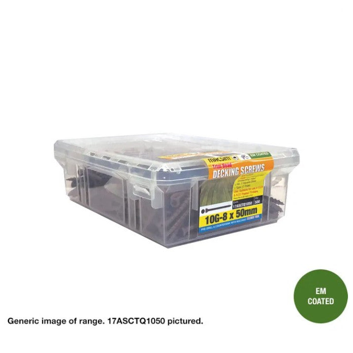 Macsim Type 17 TRIM Head Decking Screws (Square Drive) EM Coated - Various Sizes and Quantities