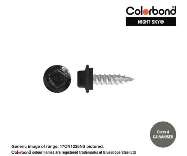 Type 17 Hex Washer Face Head Screw + Neoprene Washer 12g x Length - Box of 1000 Painted Head Options