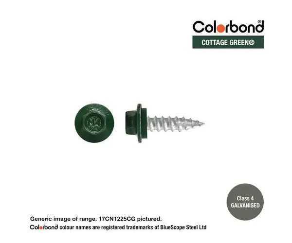 Type 17 Hex Washer Face Head Screw + Neoprene Washer 12g x Length - Box of 1000 Painted Head Options