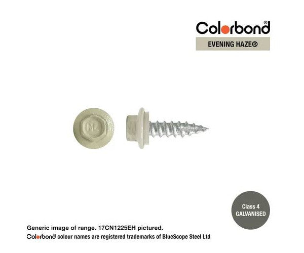 Type 17 Hex Washer Face Head Screw + Neoprene Washer 12g x Length - Box of 1000 Painted Head Options