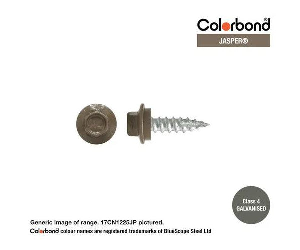 Type 17 Hex Washer Face Head Screw + Neoprene Washer 12g x Length - Box of 1000 Painted Head Options