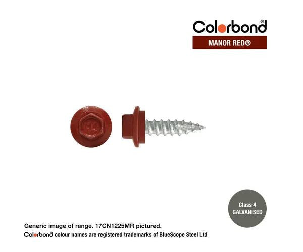 Type 17 Hex Washer Face Head Screw + Neoprene Washer 12g x Length - Box of 1000 Painted Head Options