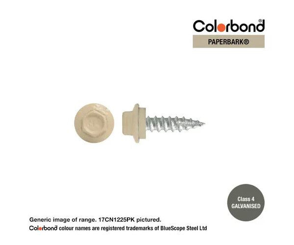 Type 17 Hex Washer Face Head Screw + Neoprene Washer 12g x Length - Box of 1000 Painted Head Options