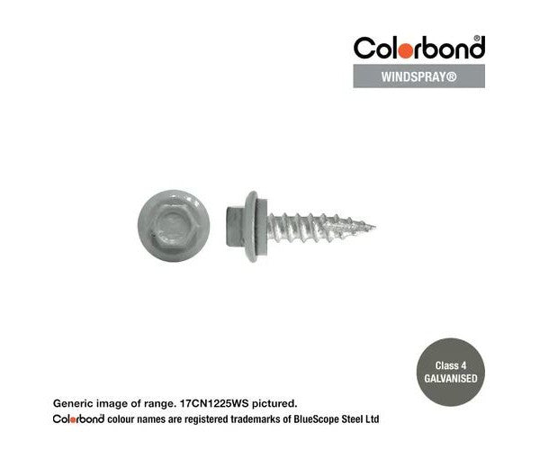 Type 17 Hex Washer Face Head Screw + Neoprene Washer 12g x Length - Box of 1000 Painted Head Options