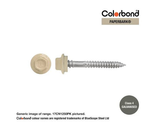 Type 17 Hex Washer Face Head Screw + Neoprene Washer 12g x Length - Box of 1000 Painted Head Options