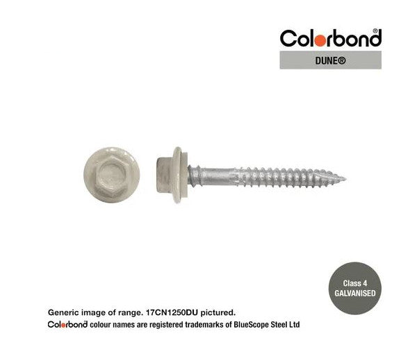 Type 17 Hex Washer Face Head Screw + Neoprene Washer 12g x Length - Box of 1000 Painted Head Options