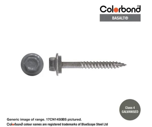 Type 17 Hex Washer Face Head Screw + Neoprene Washer 14g x Length - Box of 1000 Painted Head Options