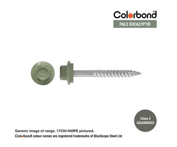 Type 17 Hex Washer Face Head Screw + Neoprene Washer 14g x Length - Box of 1000 Painted Head Options