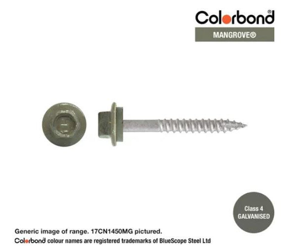 Type 17 Hex Washer Face Head Screw + Neoprene Washer 14g x Length - Box of 1000 Painted Head Options