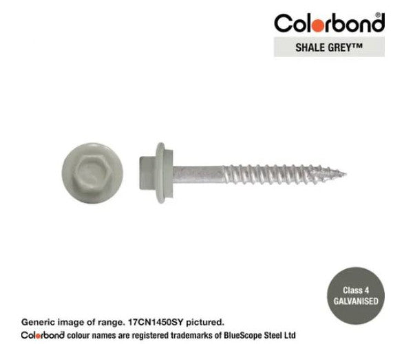 Type 17 Hex Washer Face Head Screw + Neoprene Washer 14g x Length - Box of 1000 Painted Head Options