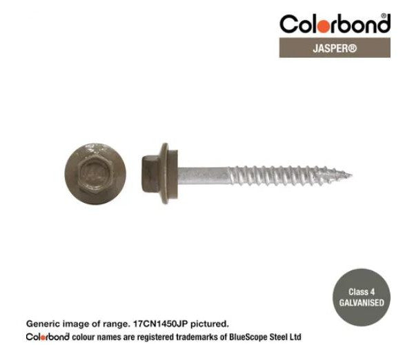 Type 17 Hex Washer Face Head Screw + Neoprene Washer 14g x Length - Box of 1000 Painted Head Options