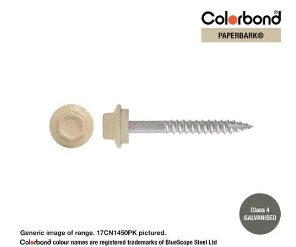 Type 17 Hex Washer Face Head Screw + Neoprene Washer 14g x Length - Box of 1000 Painted Head Options