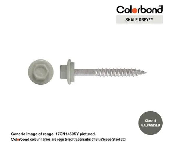 Type 17 Hex Washer Face Head Screw + Neoprene Washer 14g x Length - Box of 1000 Painted Head Options