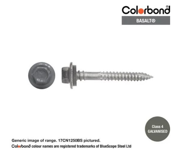 Type 17 Hex Washer Face Head Screw + Neoprene Washer 12g x Length - Box of 1000 Painted Head Options