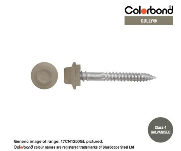 Type 17 Hex Washer Face Head Screw + Neoprene Washer 12g x Length - Box of 1000 Painted Head Options